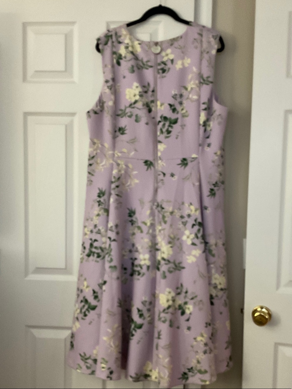 Calvin Klein Lilac Floral Fit-and-Flare Dress - Picture 2 of 4